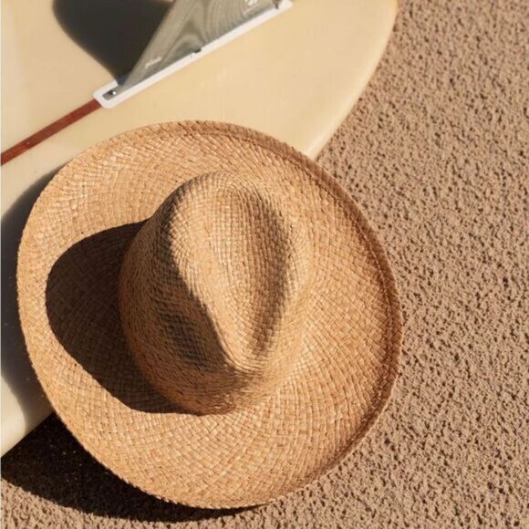 NWT Will + Bear Hat Co Unisex Jude Sand Wide Brim Raffia Straw Hat- Size Small - Picture 1 of 16